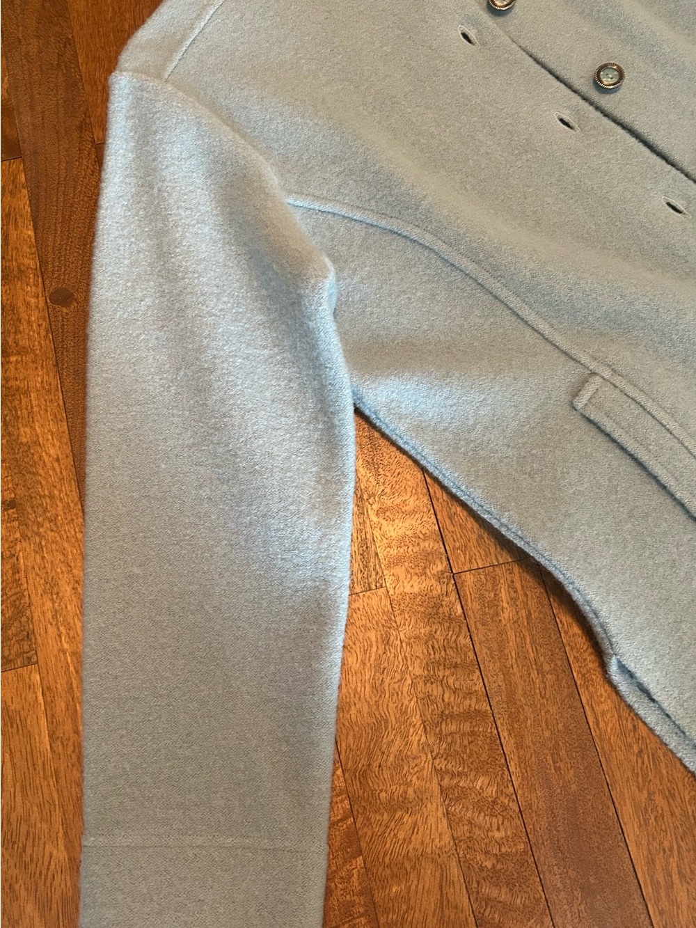 Norm Thompson Baby Blue Wool Coat - Picture 9 of 15